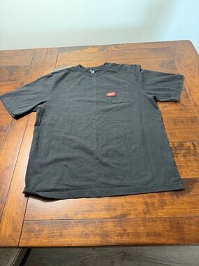 Black Short-Sleeve Pocket Tee with Red Patch